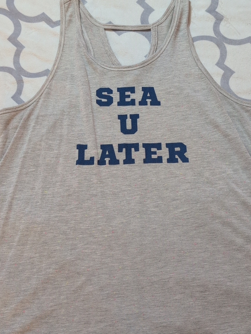 Reel Legends Heather Gray Tank with Neon Confetti Speckles
